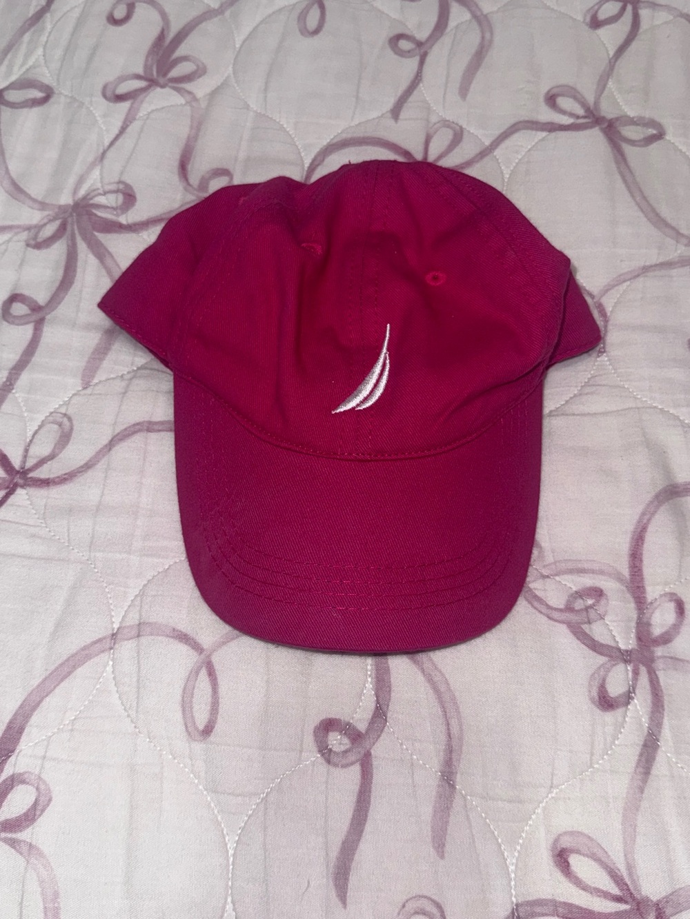 Nautica Raspberry Pink Sail Embroidered Kids Baseball Cap